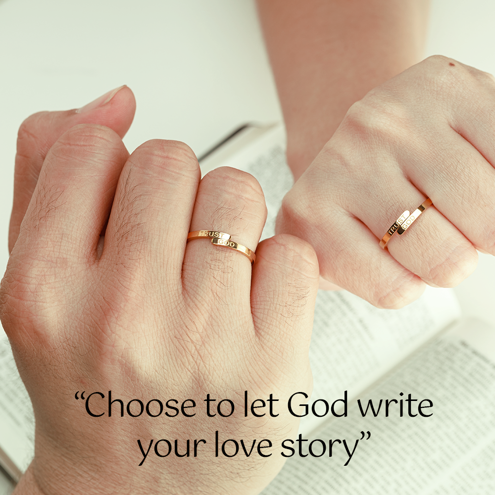 Friendship Set Trust God Ring (18k Gold plated, Adjustable size) - 5sets