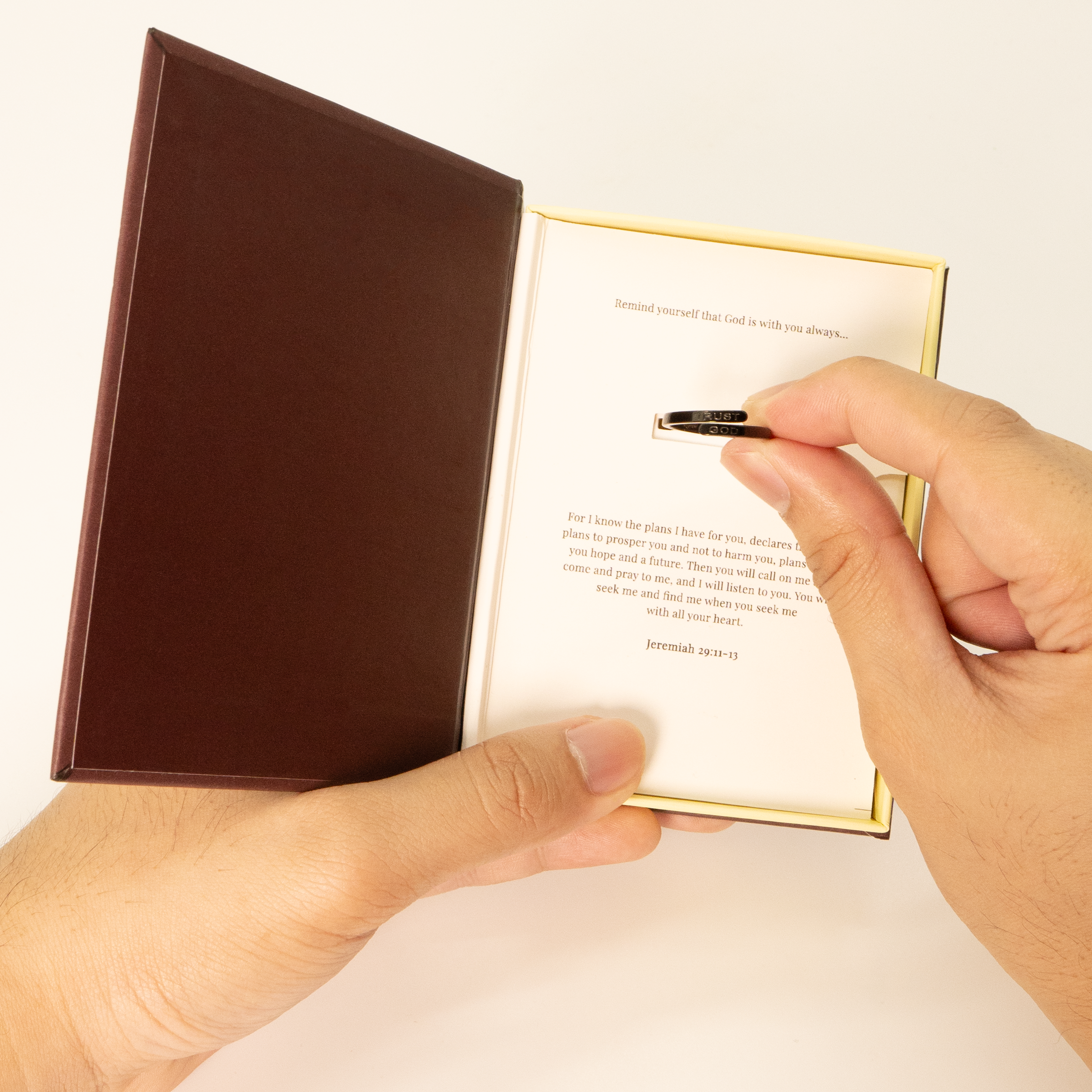 Black Trust God Ring (Adjustable size)