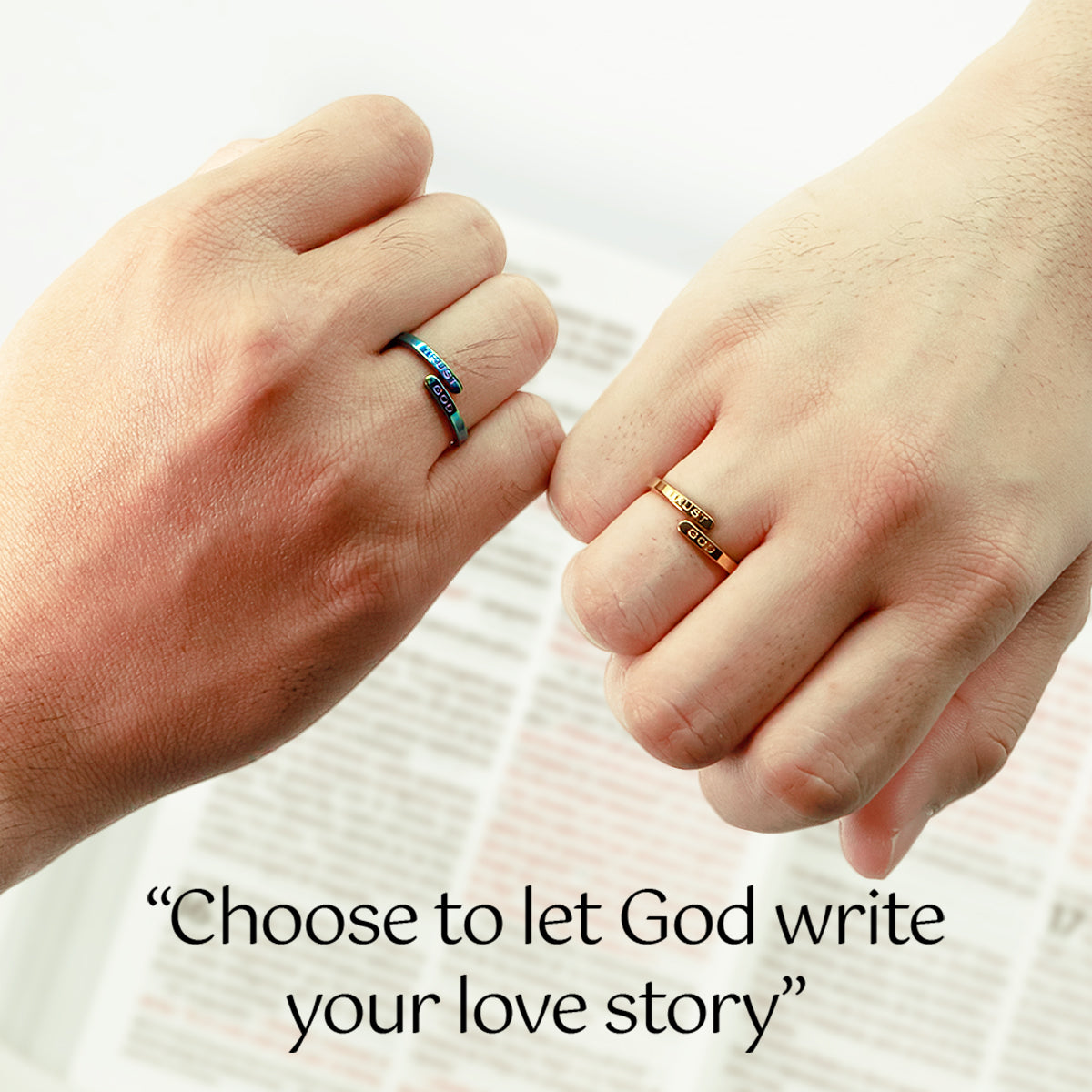 Colored Trust God Ring (Adjustable size)