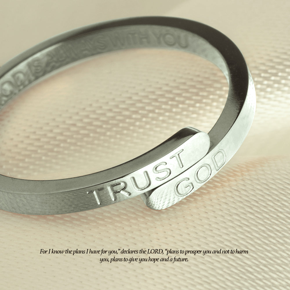 Silver Trust God Ring (Adjustable size)