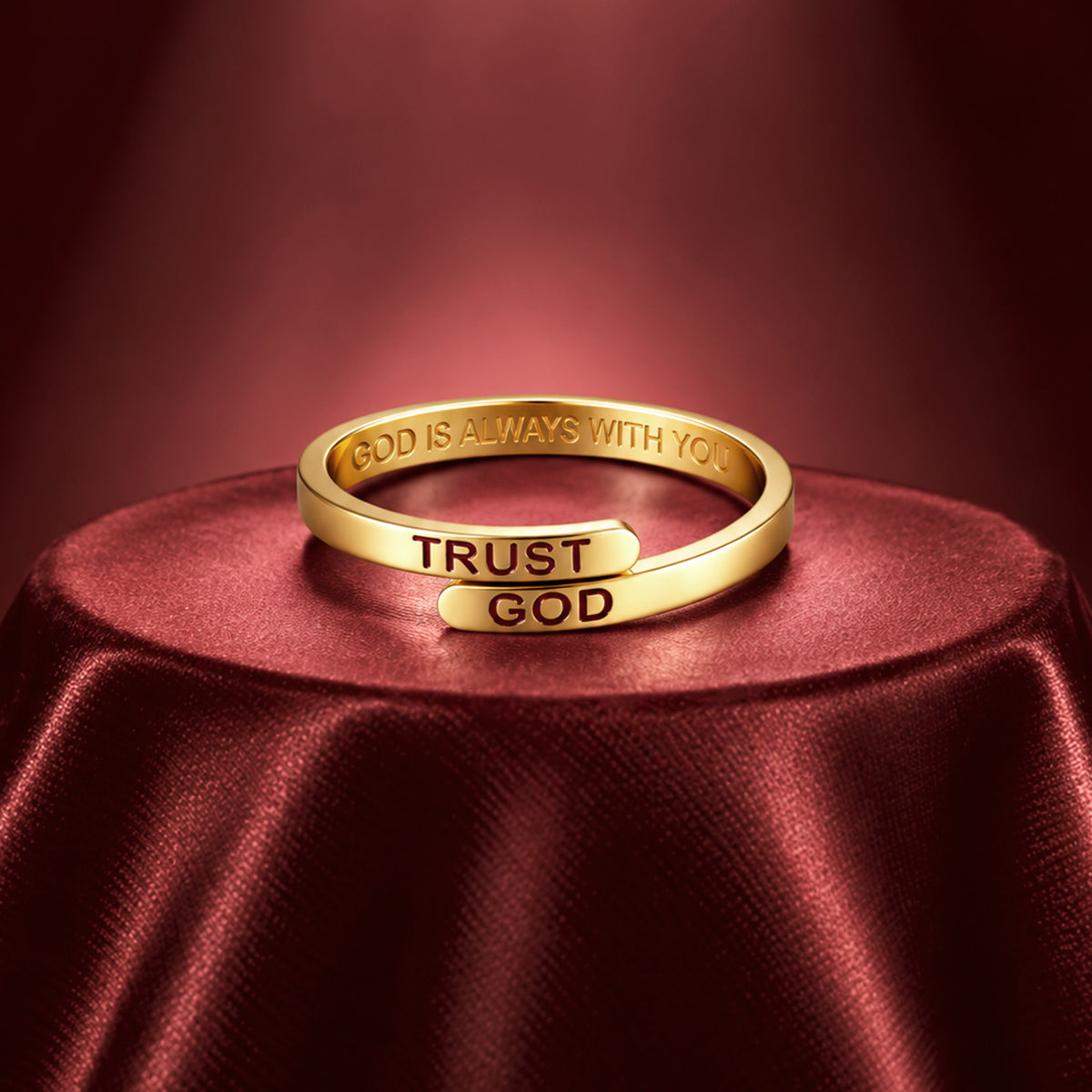 Gold Trust God Ring (Adjustable size)