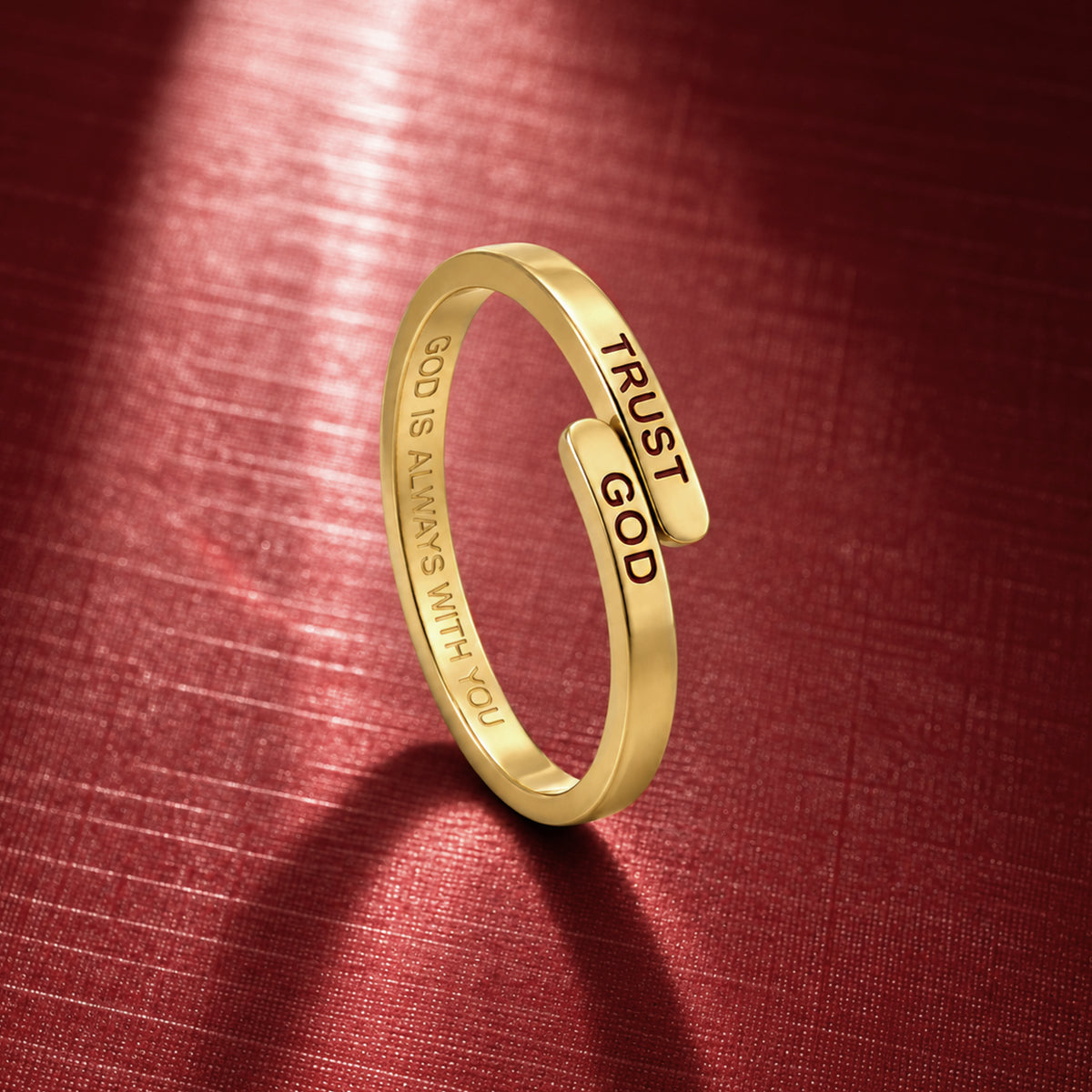 Gold Trust God Ring (Adjustable size)