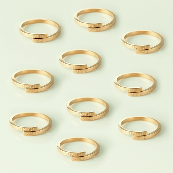 Trust God Ring (18k Gold plated, Adjustable size) -10sets