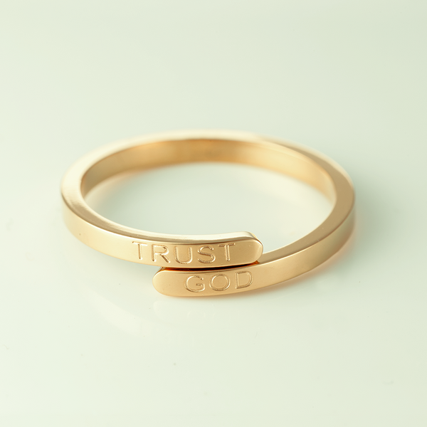 Trust God Ring  (18k Gold plated, Adjustable size)