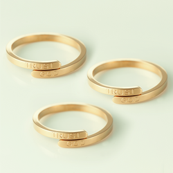Trust God Ring (18k Gold plated, Adjustable size) -3sets