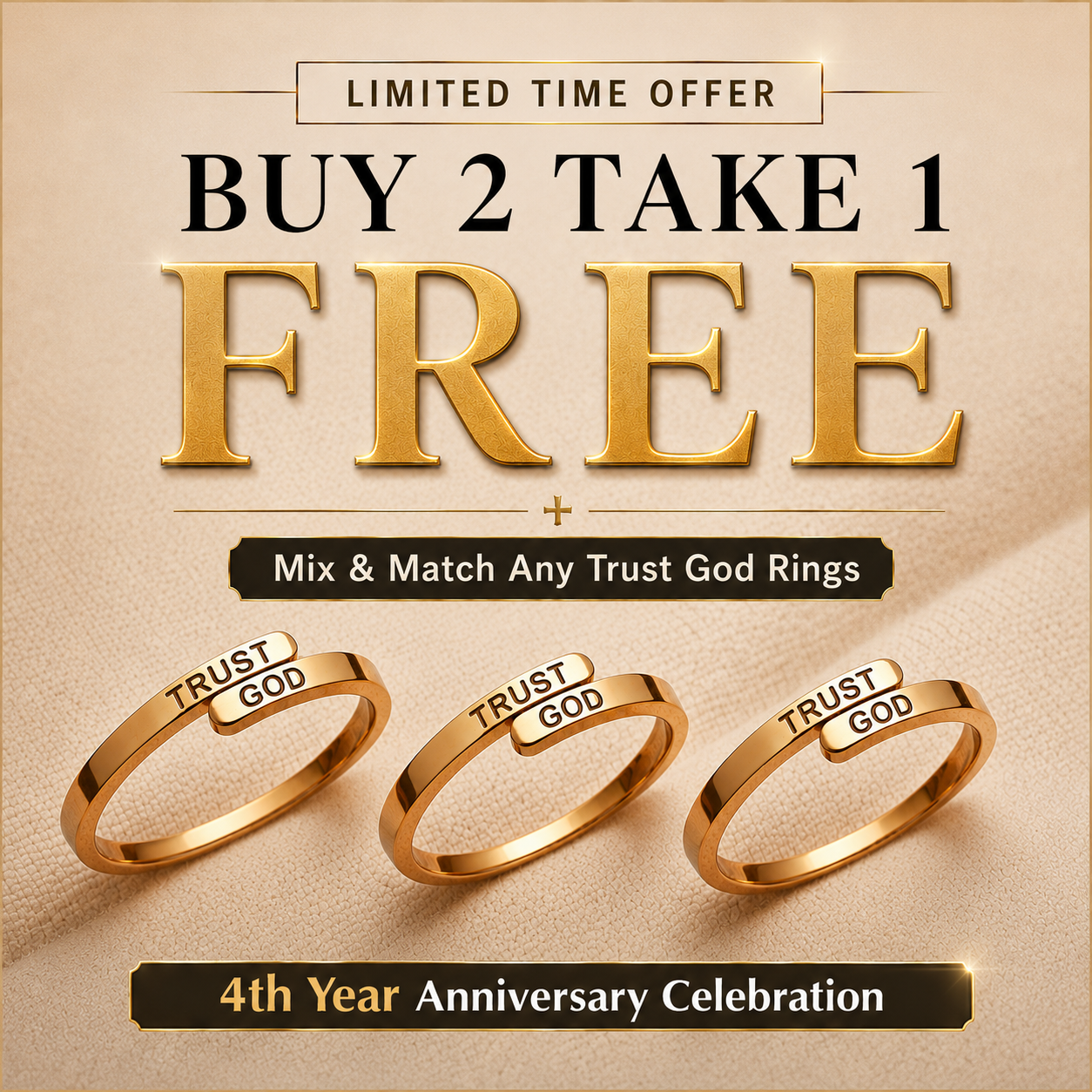 Trust God Ring [BUY 2 TAKE 1 FREE] ANNIVERSARY PROMO
