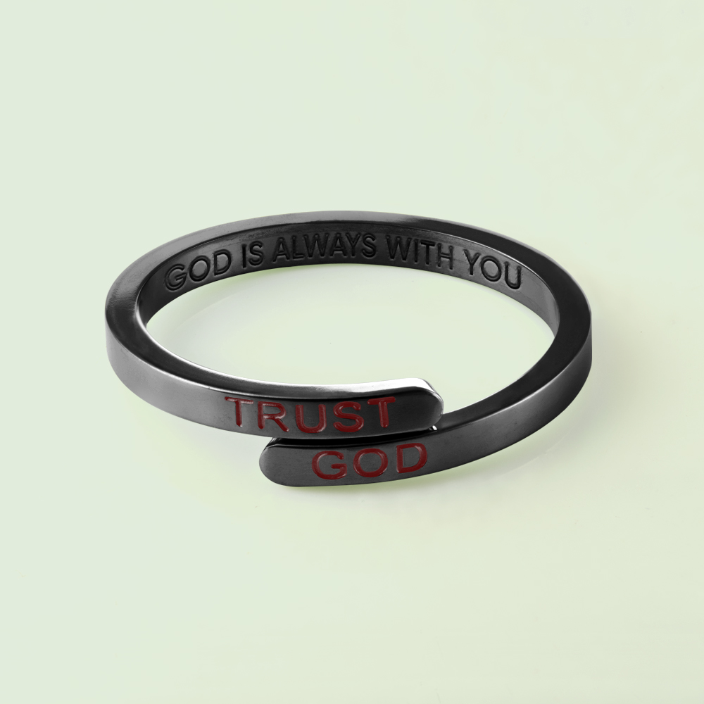 Black Trust God Ring  (Adjustable size)