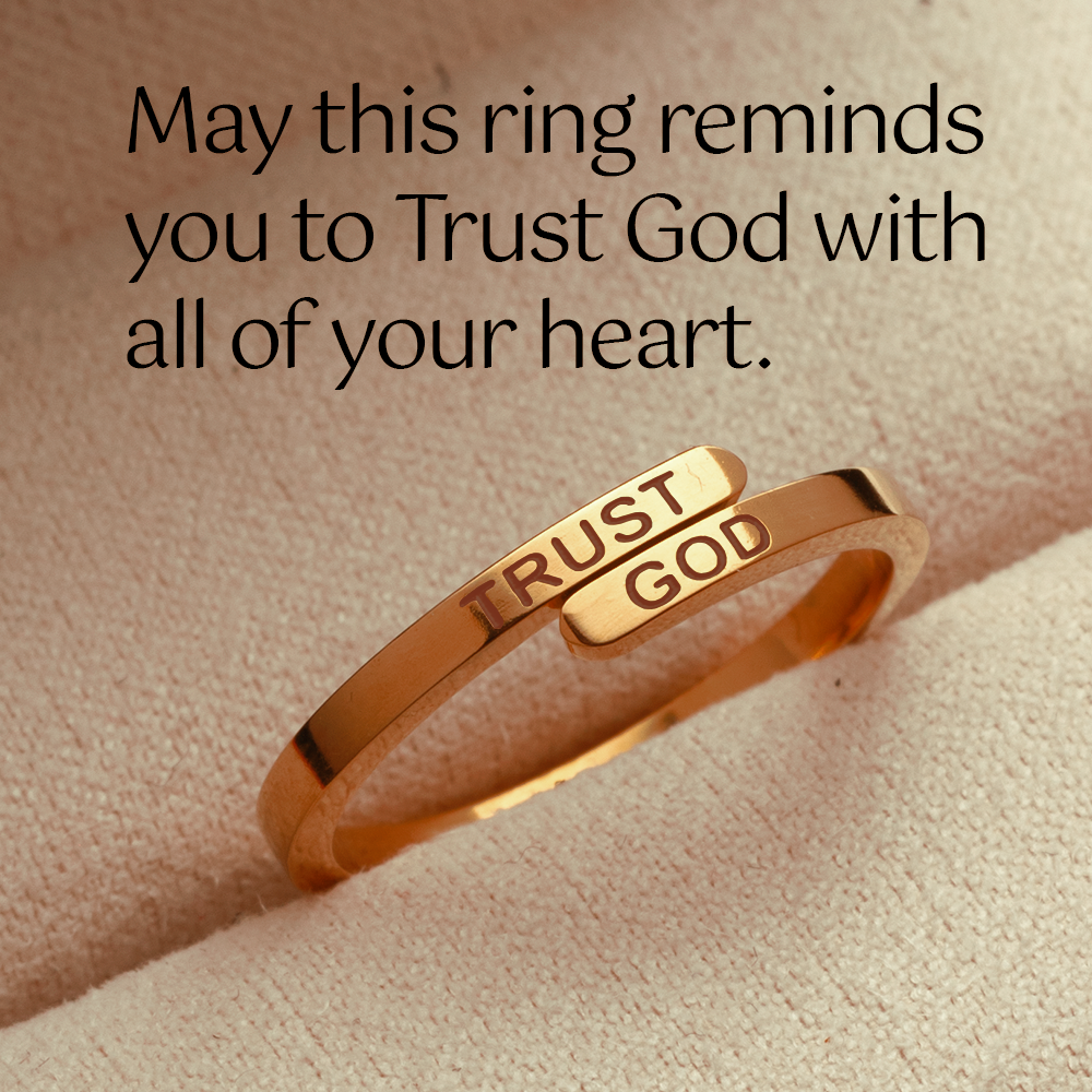 Gold Trust God Ring (Adjustable size)