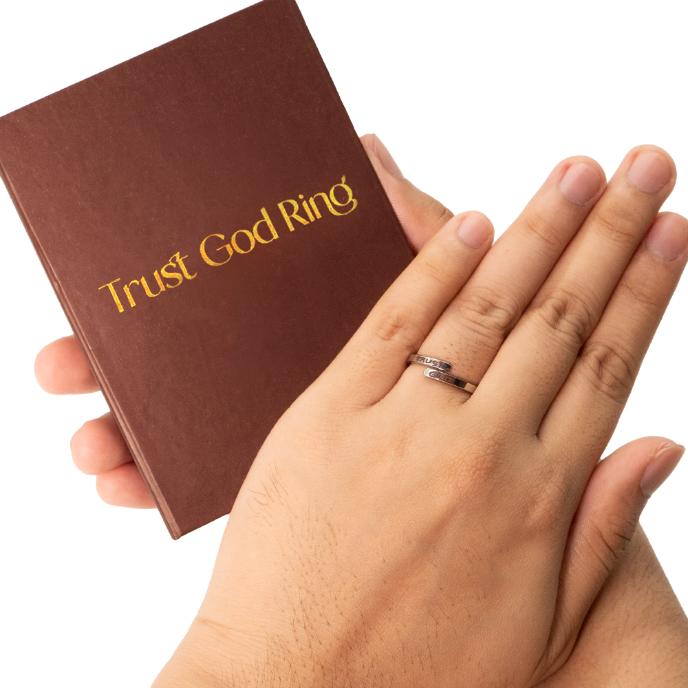 Silver Trust God Ring  (Adjustable size)