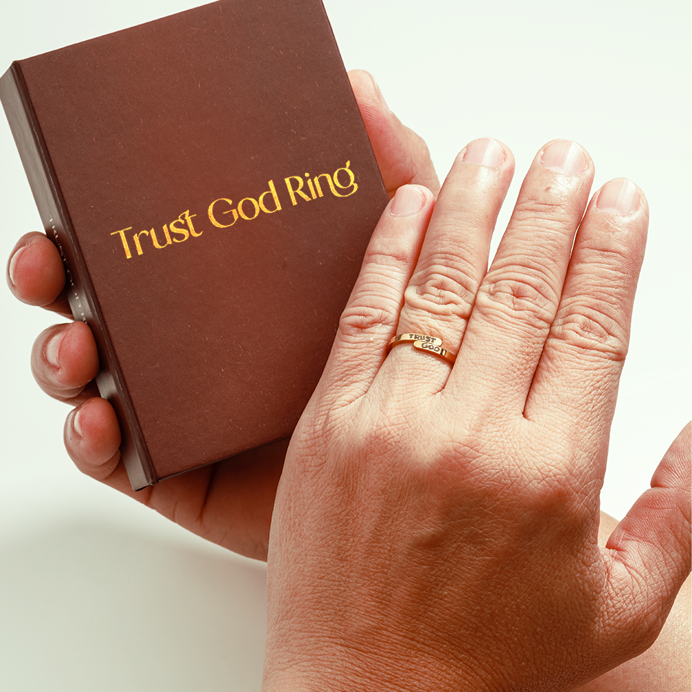 Gold Trust God Ring (Adjustable size)