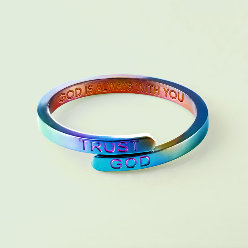 Colored Trust God Ring  (Adjustable size)