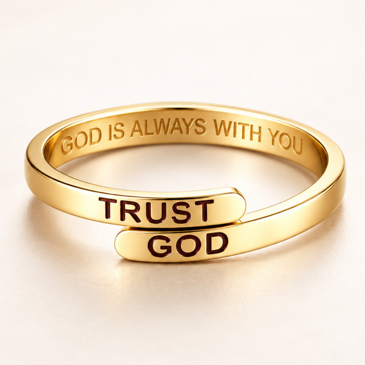 Gold Trust God Ring (Adjustable size)
