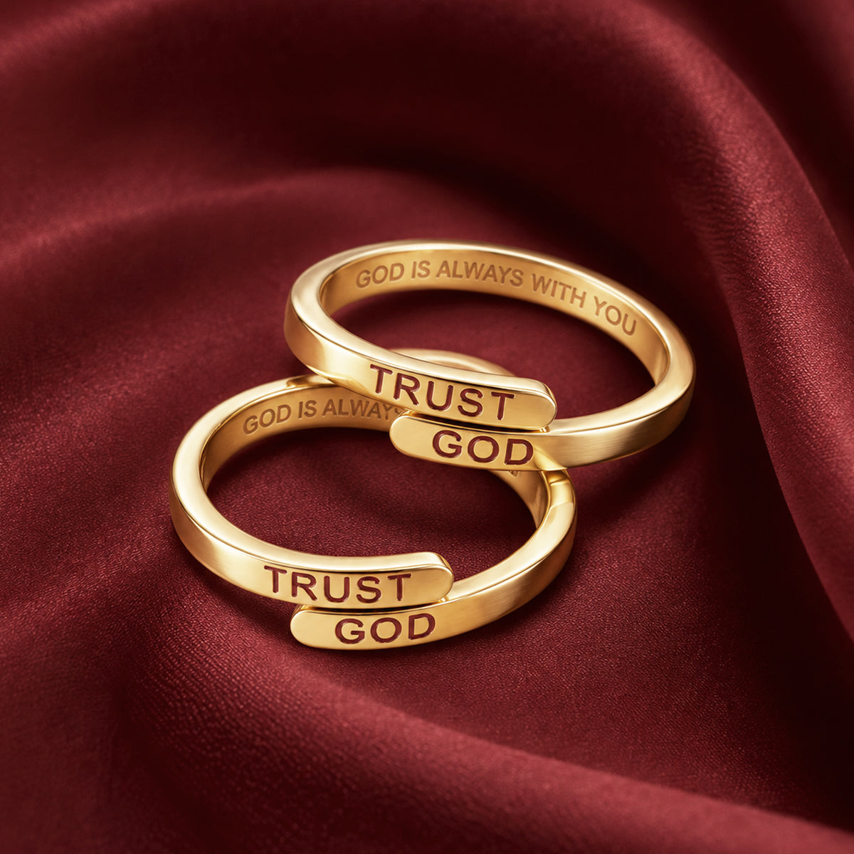 Gold Trust God Ring (Adjustable size)